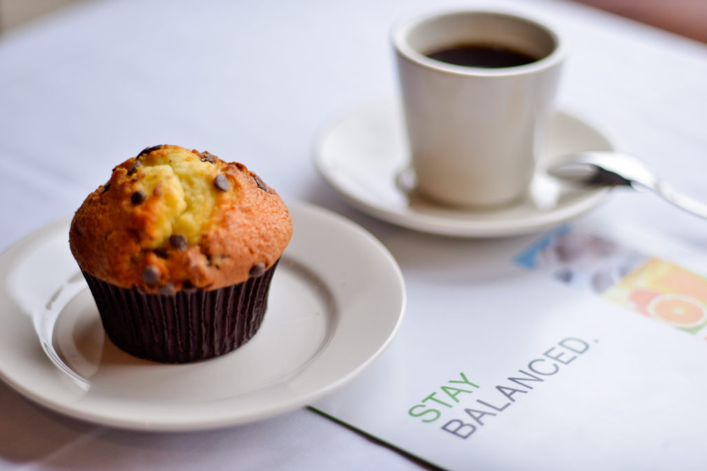 Holiday Inn New York JFK Airport Area coffee, muffin, and menu